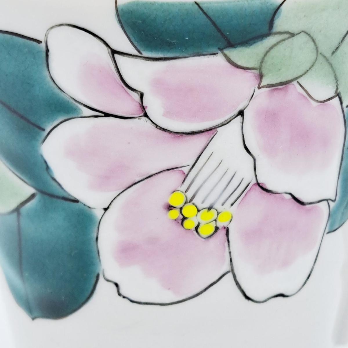 九谷焼マグカップ白椿