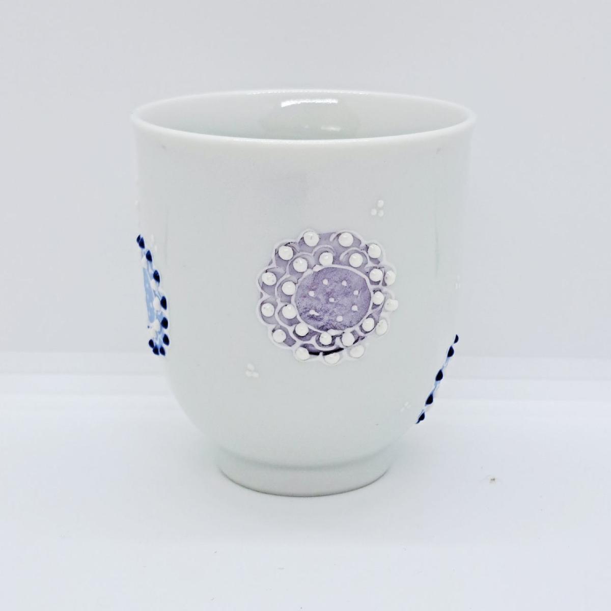 九谷焼湯呑花火ブルー