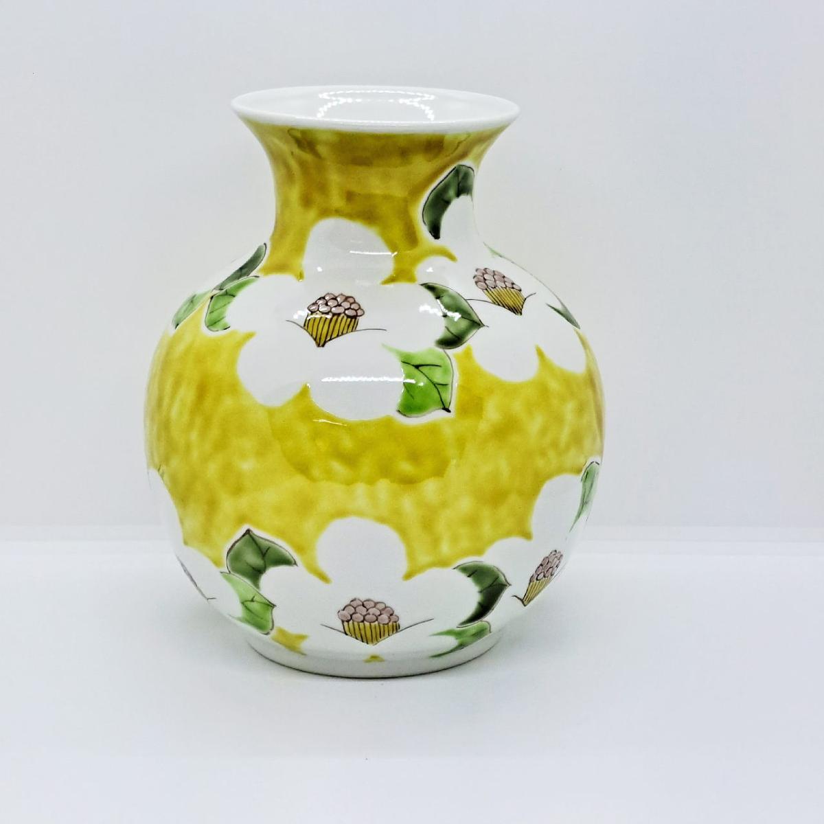 九谷焼6.5号花瓶／色彩椿