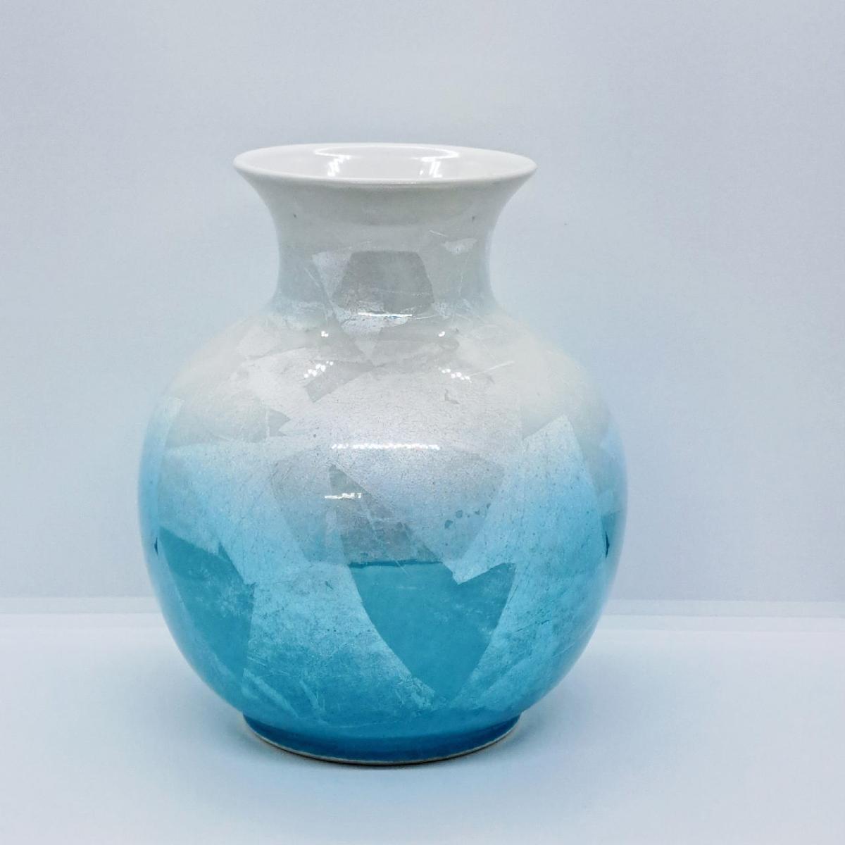 九谷焼6.5号花瓶／銀彩