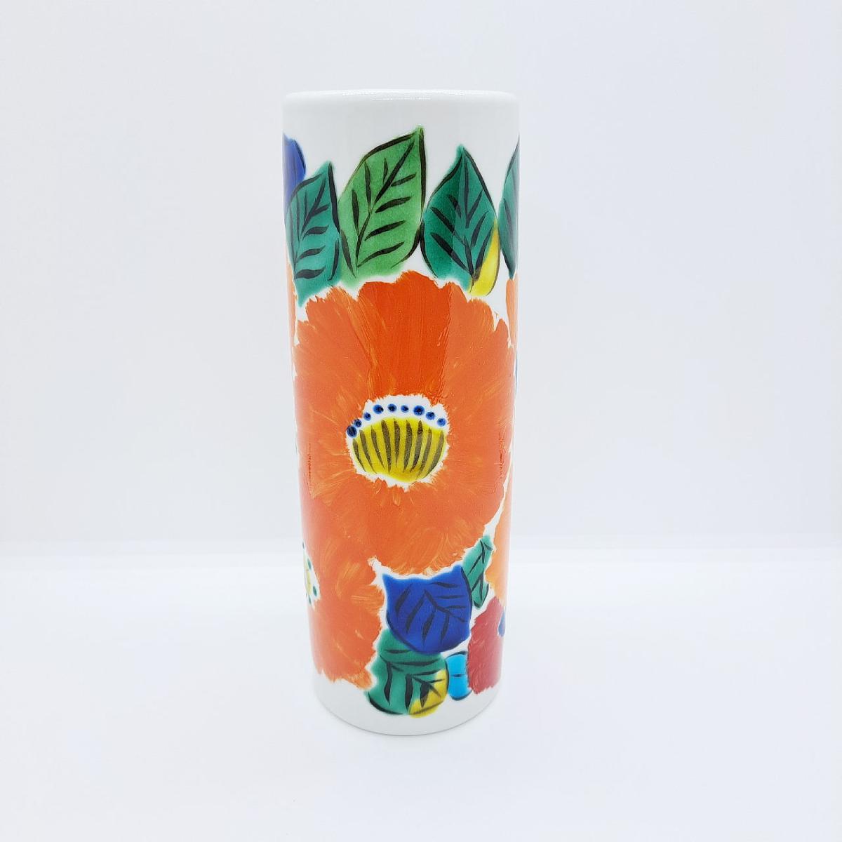 九谷焼6号寸胴花瓶／陽花