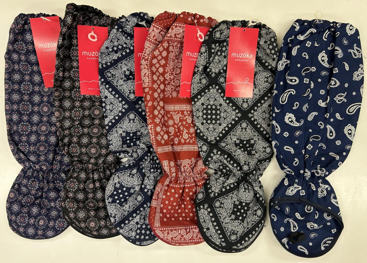 日本製 ペイズリー手甲 6枚込 日焼け対策 アームカバー 綿100%