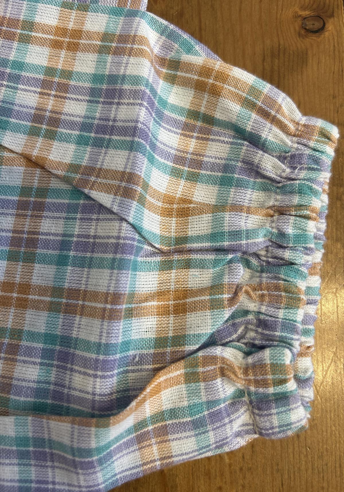 3Lサイズ婦人 ブラウス 袖口ゴム 格子 6枚 長袖ブラウス チェック柄ブラウス レディース