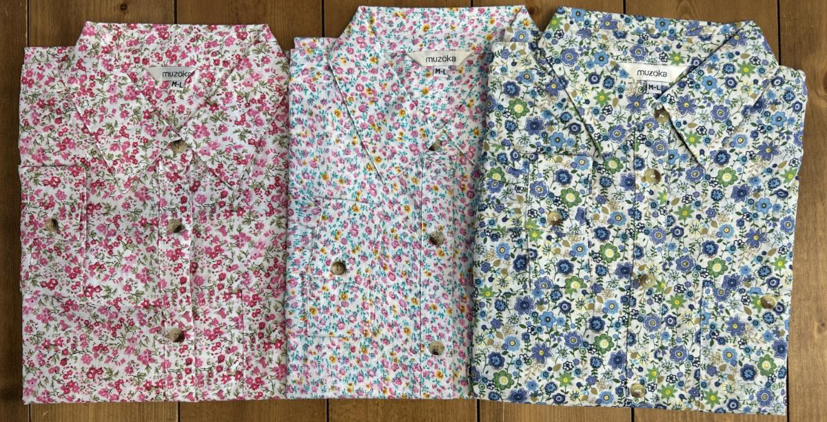 婦人ブラウスロールアップ（花柄）6枚　M〜Lサイズ