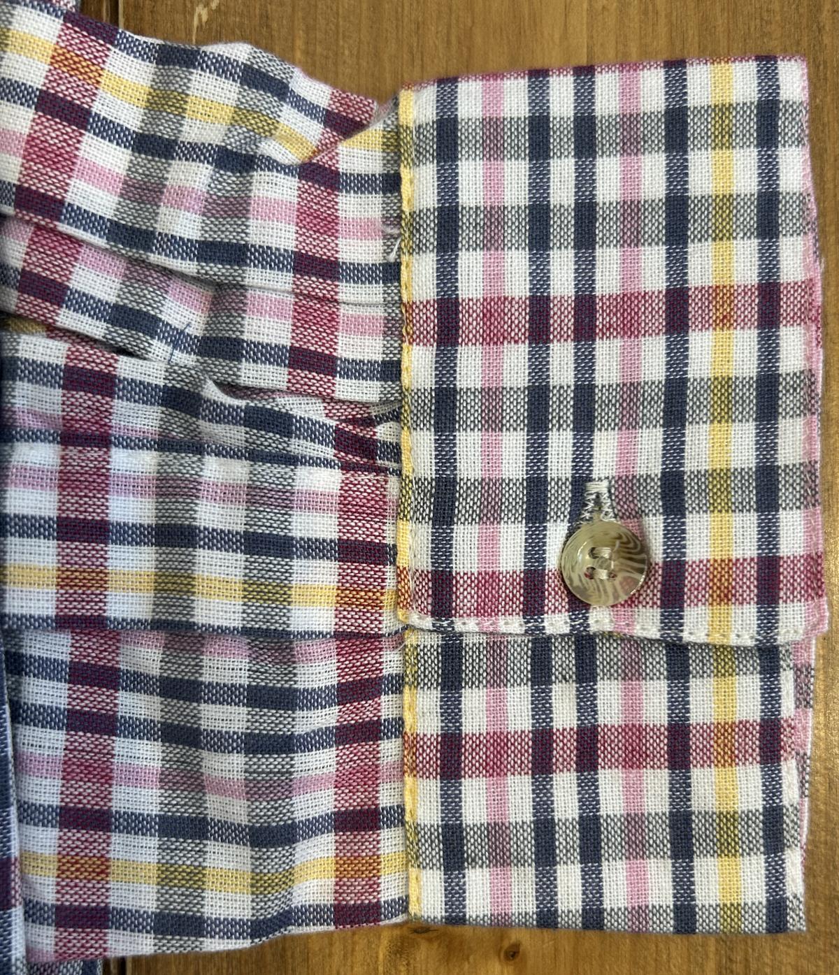 3Lサイズ婦人 ブラウス ロールアップ 格子 6枚 長袖ブラウス チェック柄 レディース