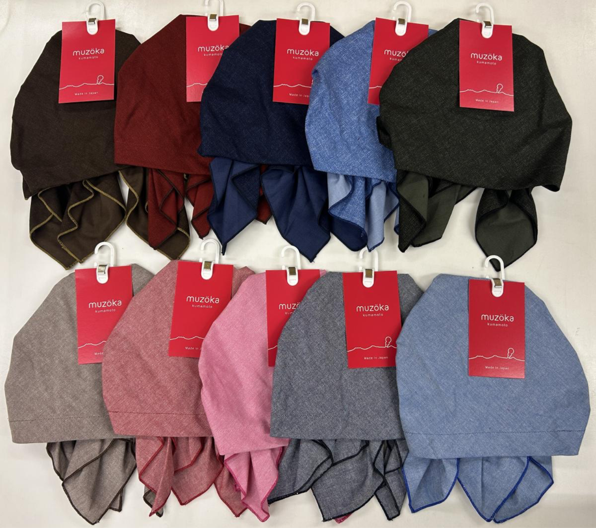 日本製　バンダナキャップ(無地柄)10枚込