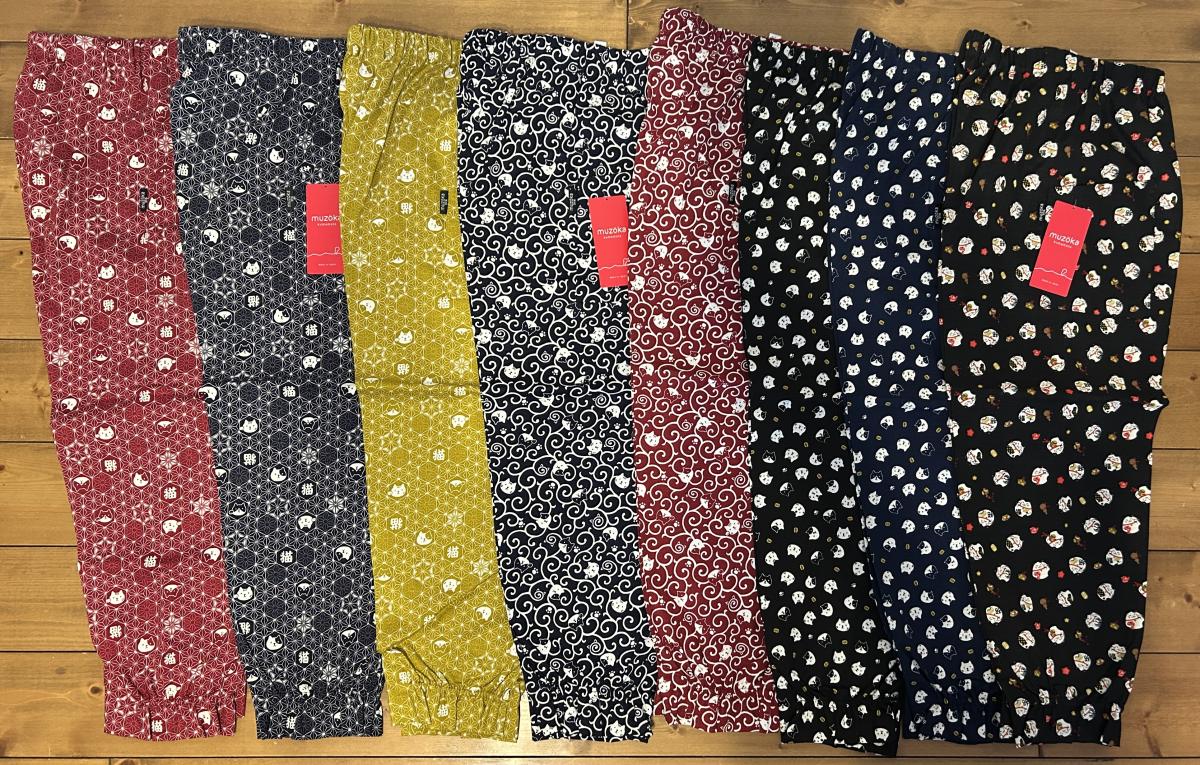 日本製 裾フリル リラックスパンツ（福福柄） 6枚入り 綿100％ レディース 婦人 ゆったり