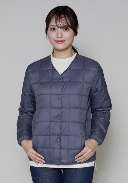 婦人 軽量ダウン Ｖネック スナップボタン ジャケット ５カラー レディース 防寒