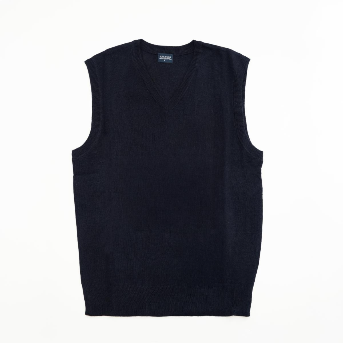 着回し力抜群 毛混ゴム地Vベスト