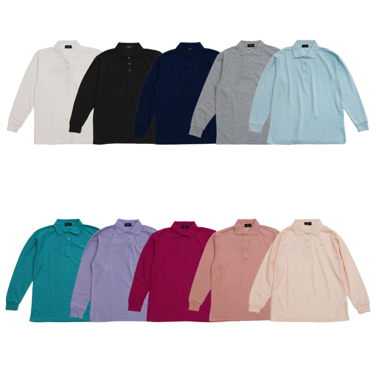 長袖 鹿の子ポロシャツ【レディース】