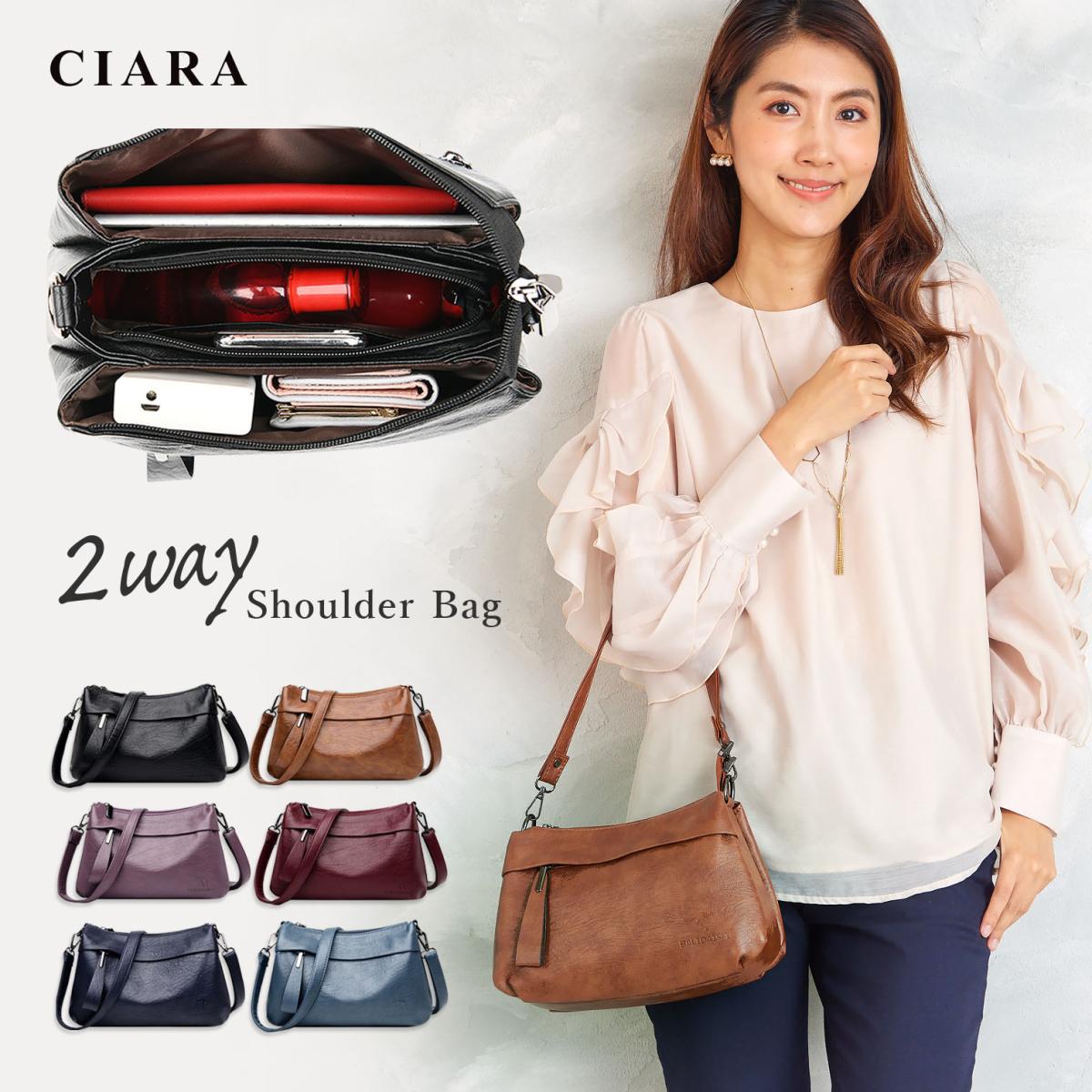 CIARA ショルダーバッグ レディース 斜め掛け 大人 軽量 大容量 bg21fw06