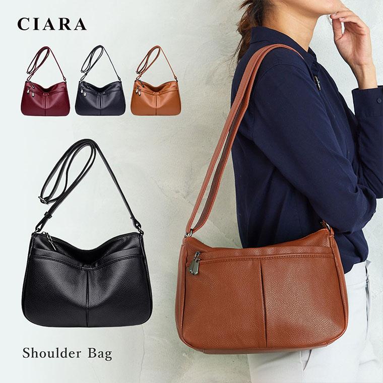 CIARA ショルダーバッグ レディース 斜め掛け 大人 軽量 大容量 上品 ナイロン 小さめ