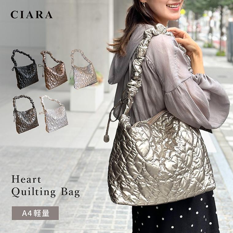 CIARA ショルダーバッグ レディース 斜め掛け 大人 軽量 大容量 上品 ナイロン 小さめ