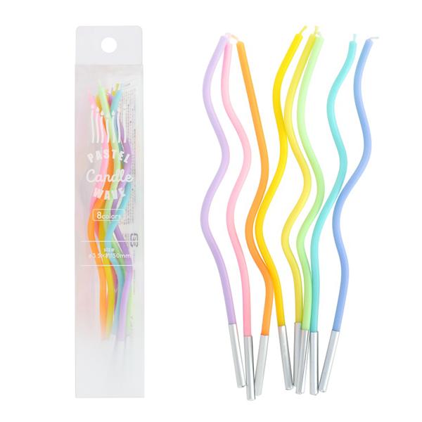 パステルキャンドル　ウェーブ8P