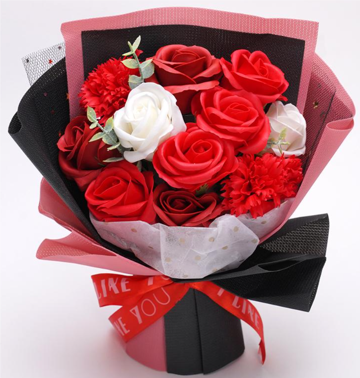 ソープフラワー　ミニアンティークブーケ　　　　　　　　　レッド　パープル　ピンク　イエロー　ブルー