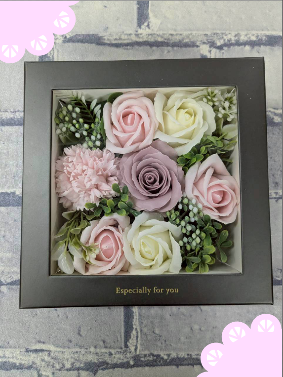 ソープフラワー 　アランジュマンフローラル（レッド・ピンク・パープル）