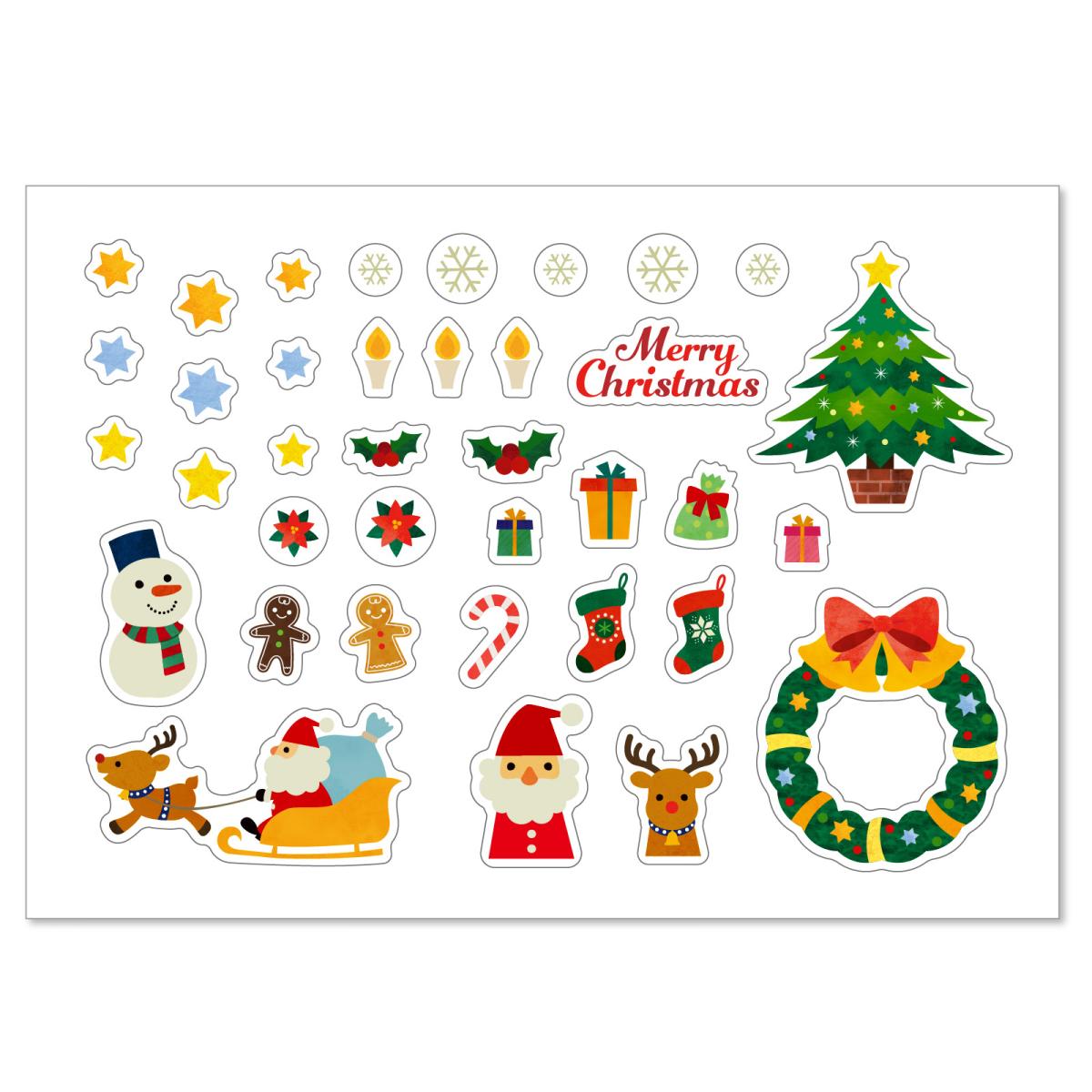 透明デコシール　クリスマス