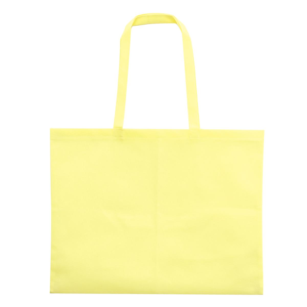カラー不織布バッグ　（縫製タイプ）　　大（６３×４６ｃｍ）　　薄黄