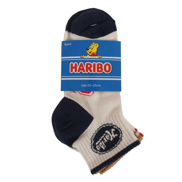 HARIBO 3足セット クォーター丈ソックスA 708-1015