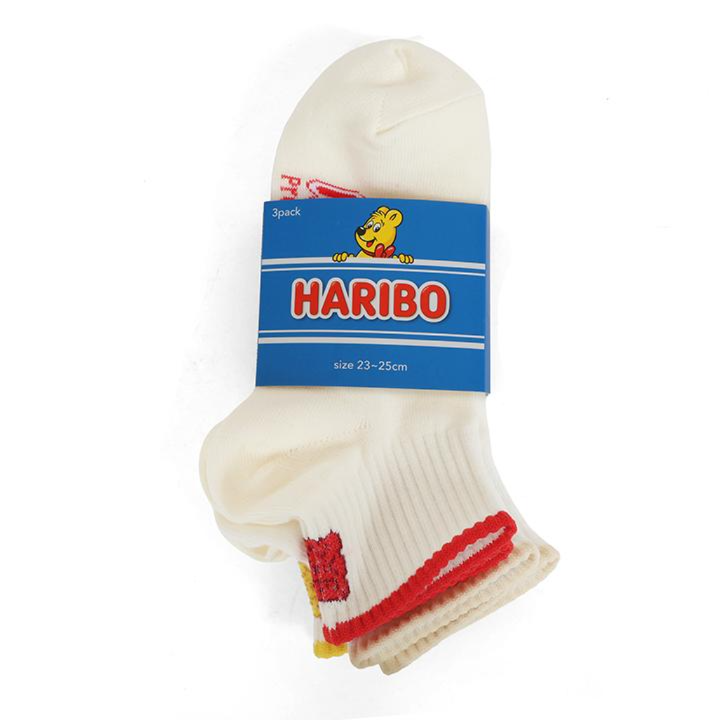 HARIBO 3足セット クォーター丈ソックスC 708-1035