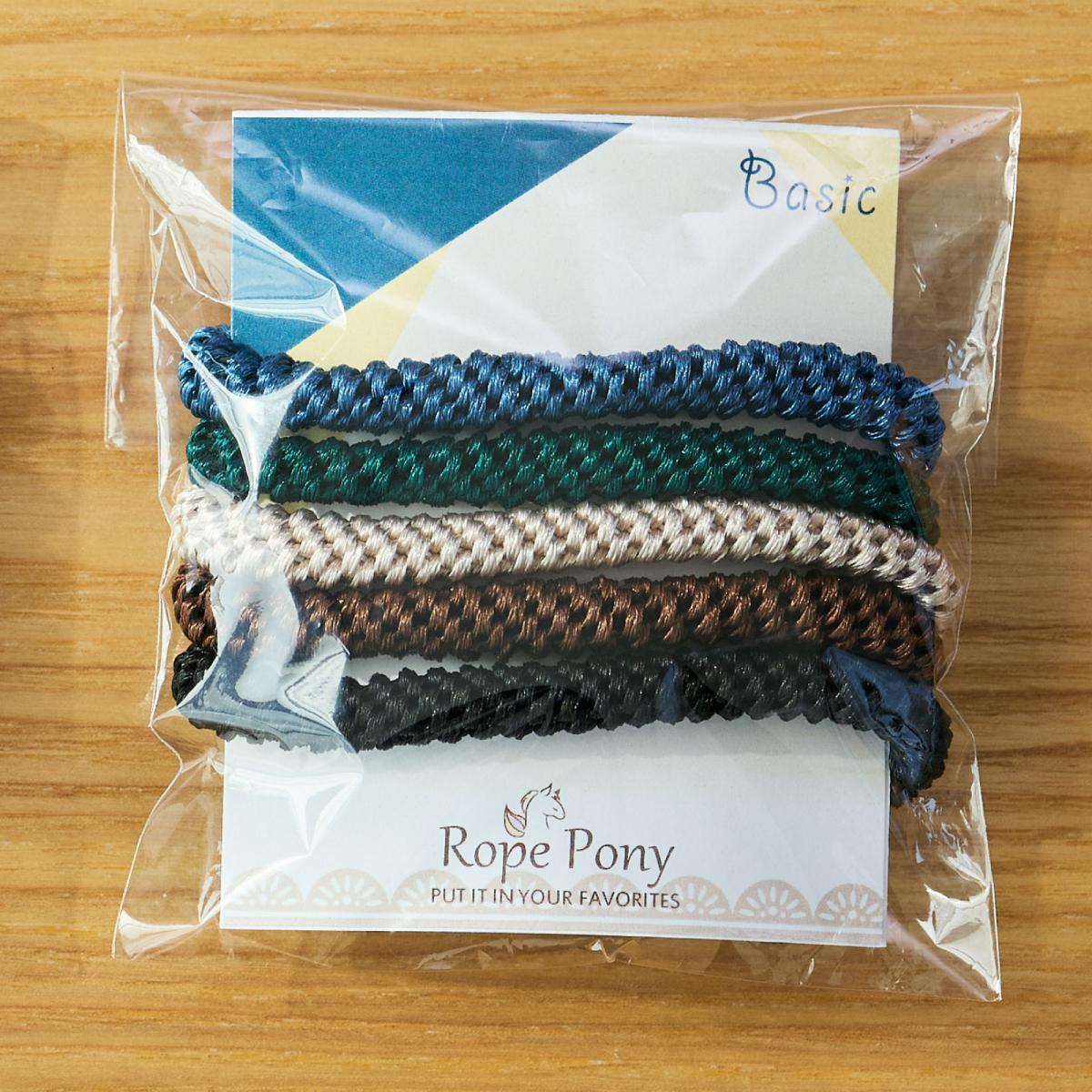 ロープゴム5本セット  太め　跡が残りにくい　編み込み　ヘアゴム　アクセサリー