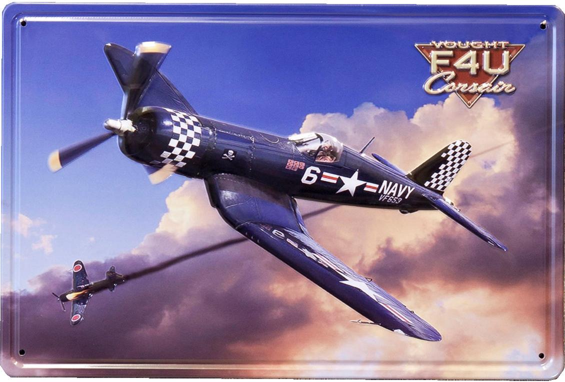 アンティークメタルエンボスプレート　S [F4U CORSAIR]