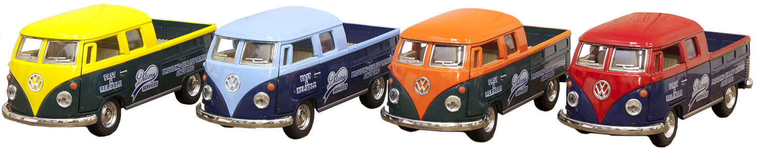 ダイキャストミニカー(M)[1963 VW Bus Double Cab Pickup 1/34]