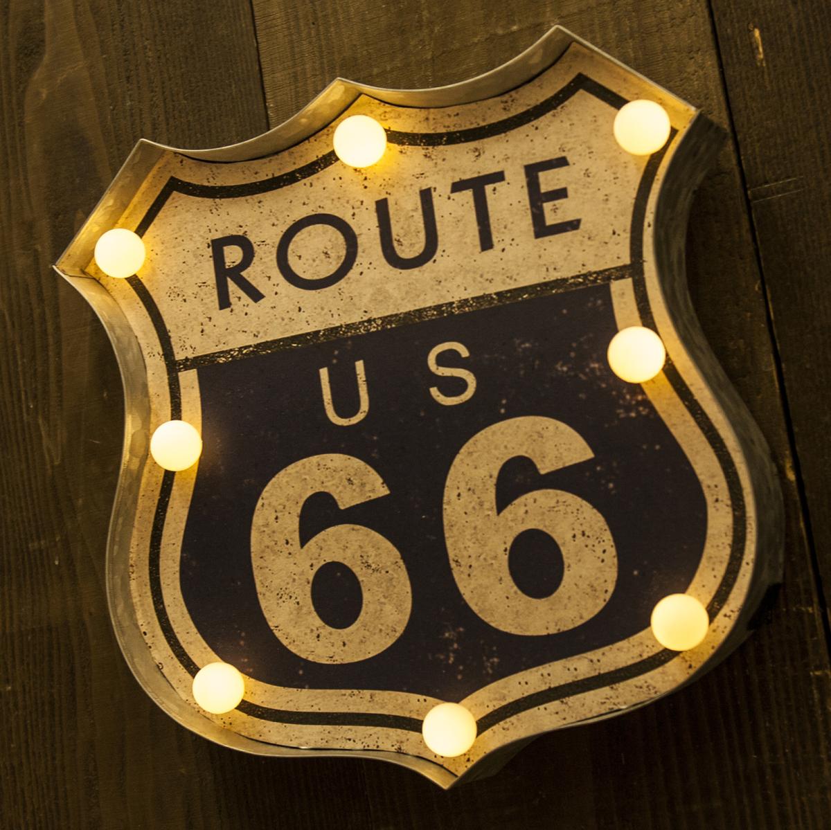 アメリカンクラシック LED サイン［ROUTE US 66］