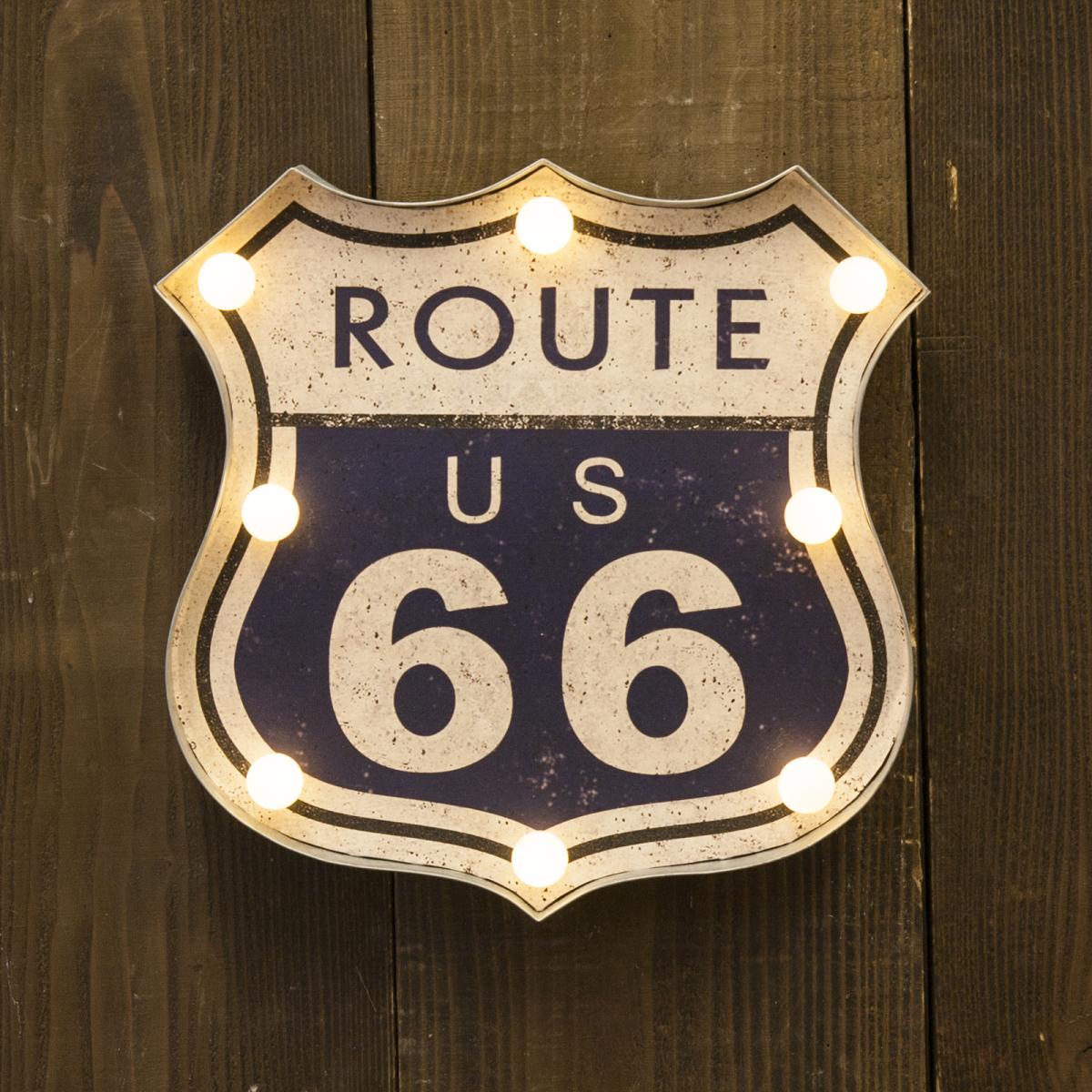 アメリカンクラシック LED サイン［ROUTE US 66］