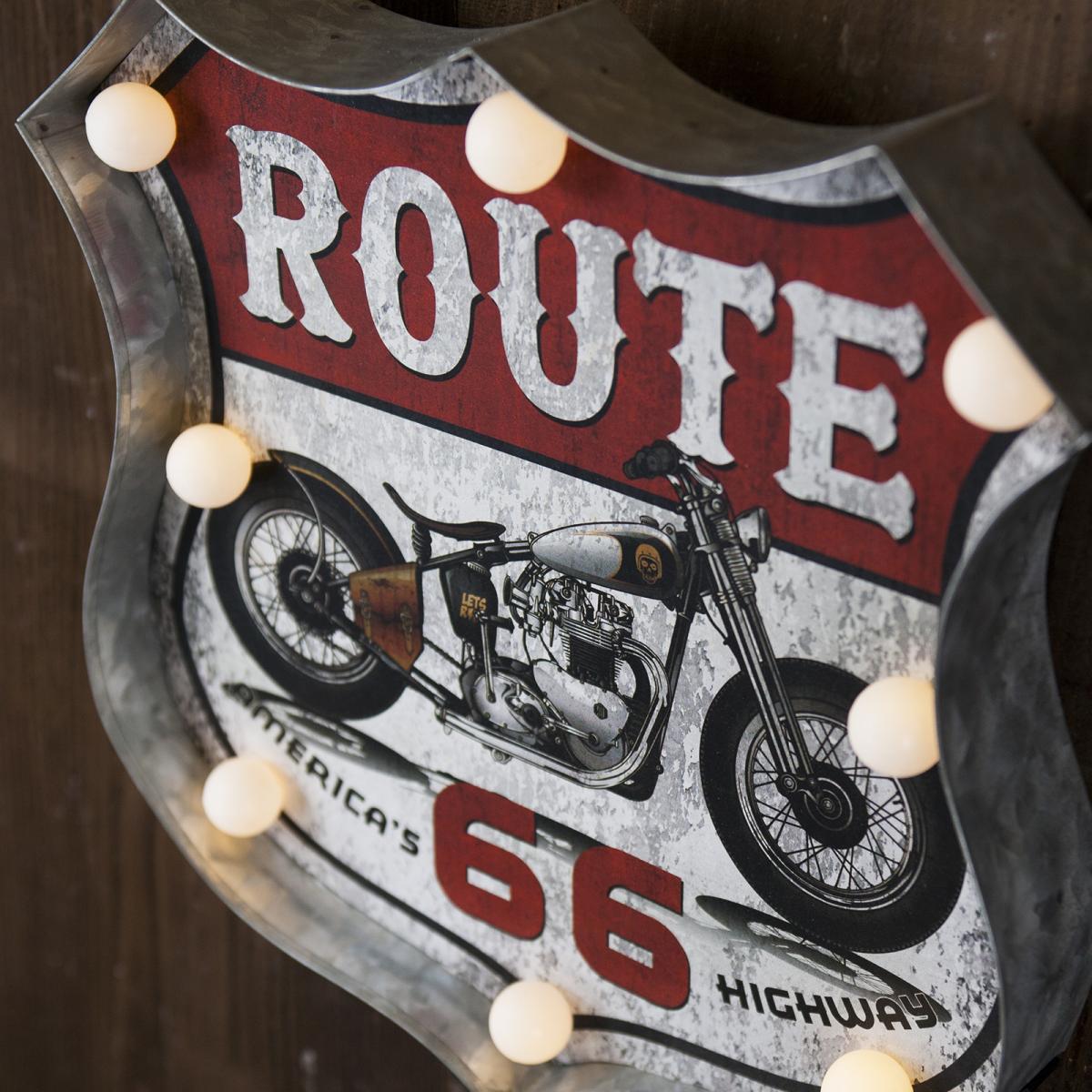 アメリカンクラシック LED サイン［ROUTE 66 Motorcycle］