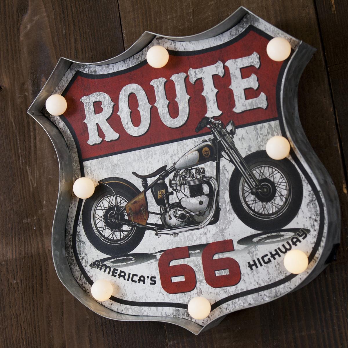 アメリカンクラシック LED サイン［ROUTE 66 Motorcycle］