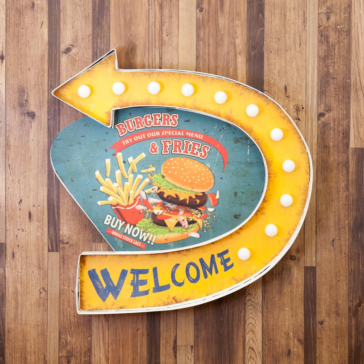 アメリカンクラシック  LED Sign [BURGERS & FRIES]