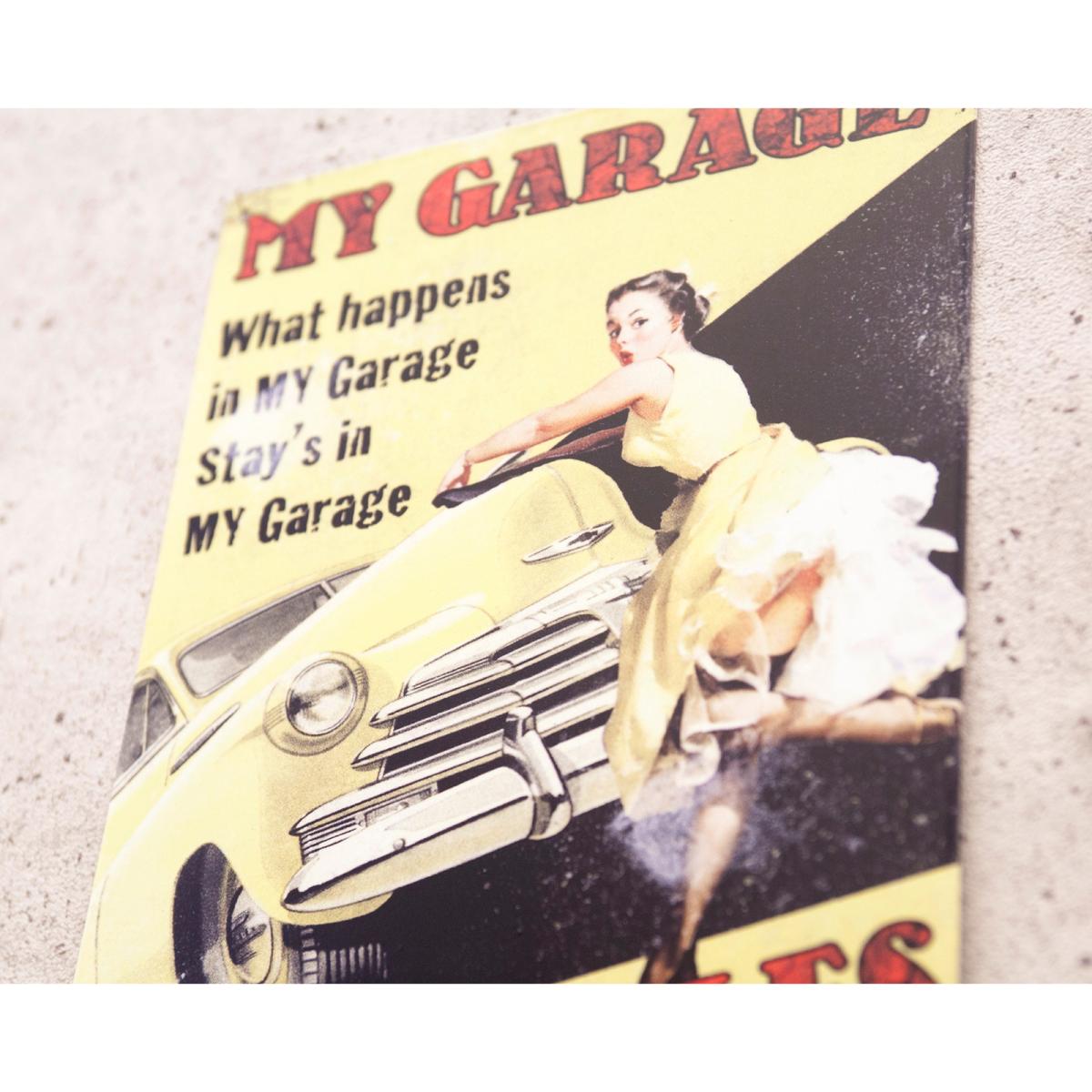 アンティークメタルプレート［MY GARAGE RULES］