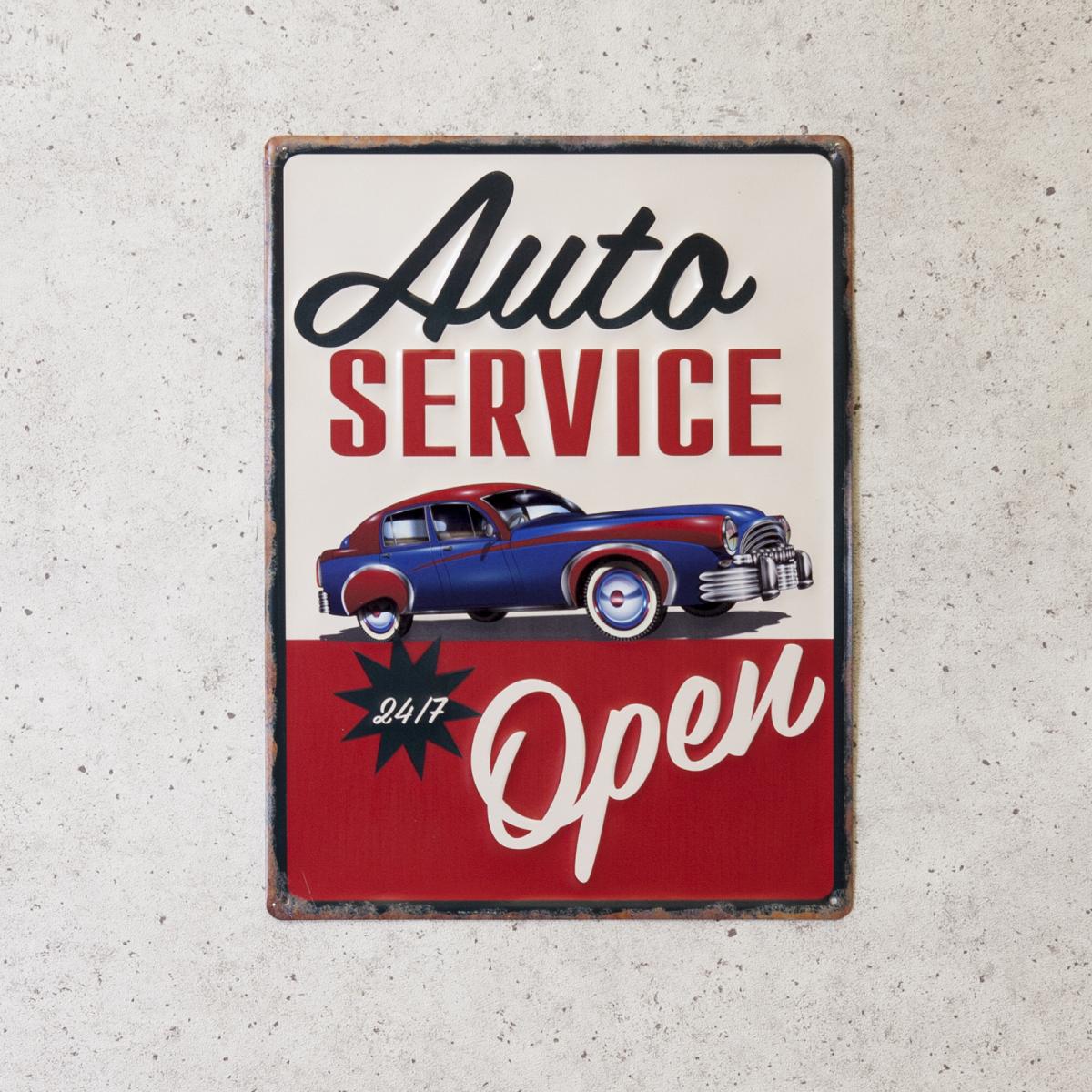 アンティークエンボスプレート ［AUTO SERVICE］