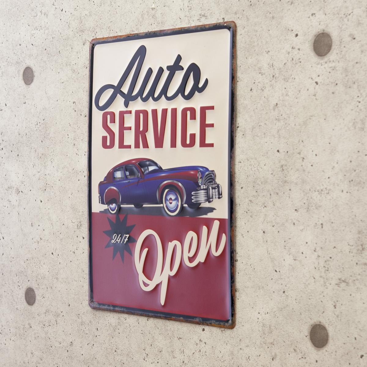 アンティークエンボスプレート ［AUTO SERVICE］