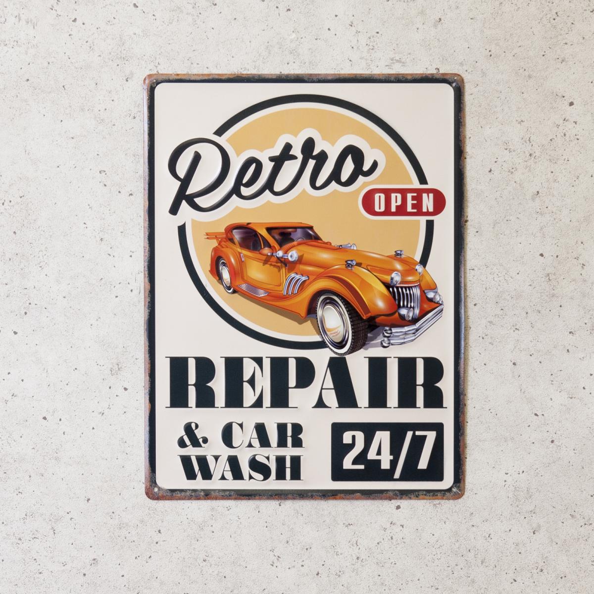 アンティークエンボスプレート ［REPAIR & CAR WASH］