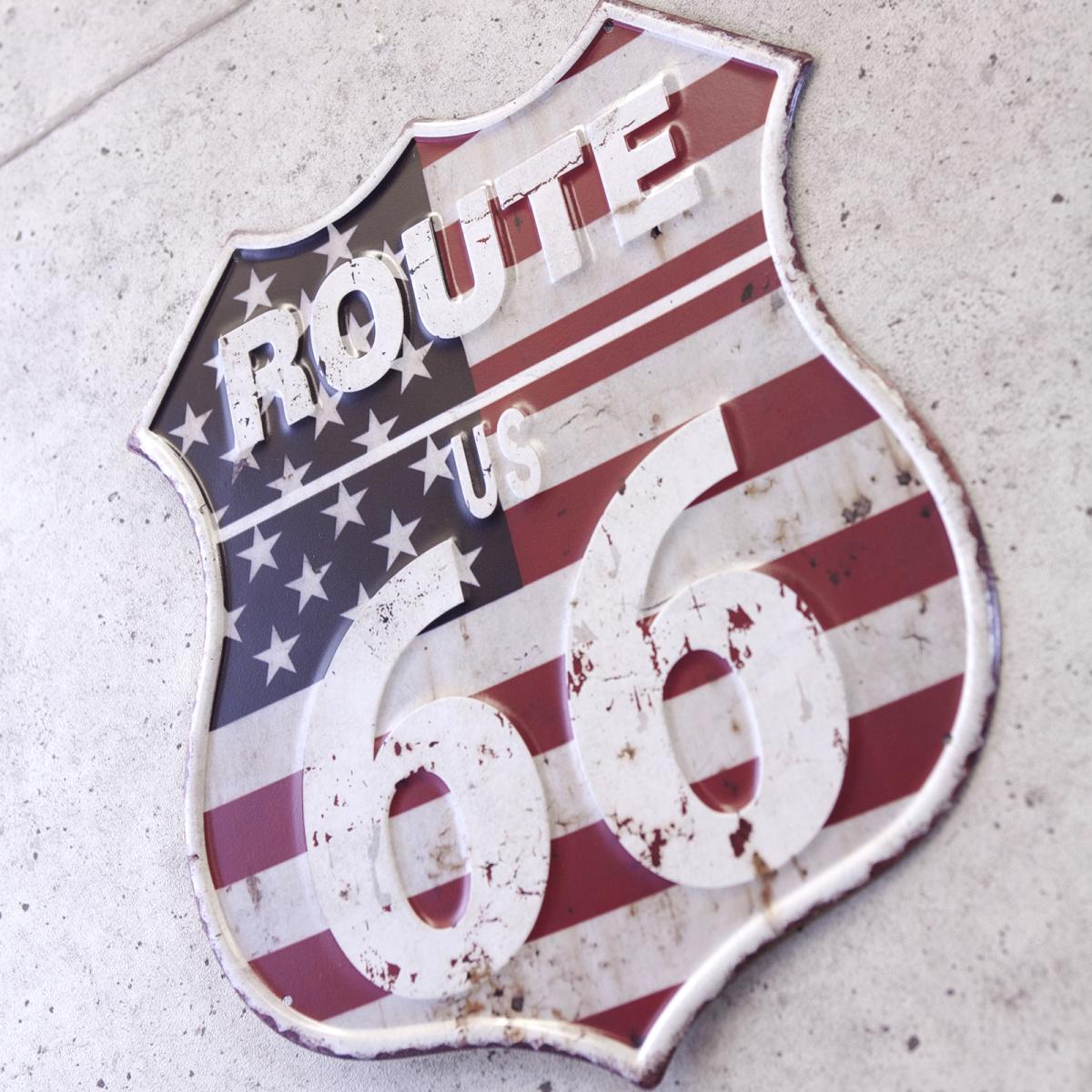 アンティークエンボスプレート ［ROUTE US 66］