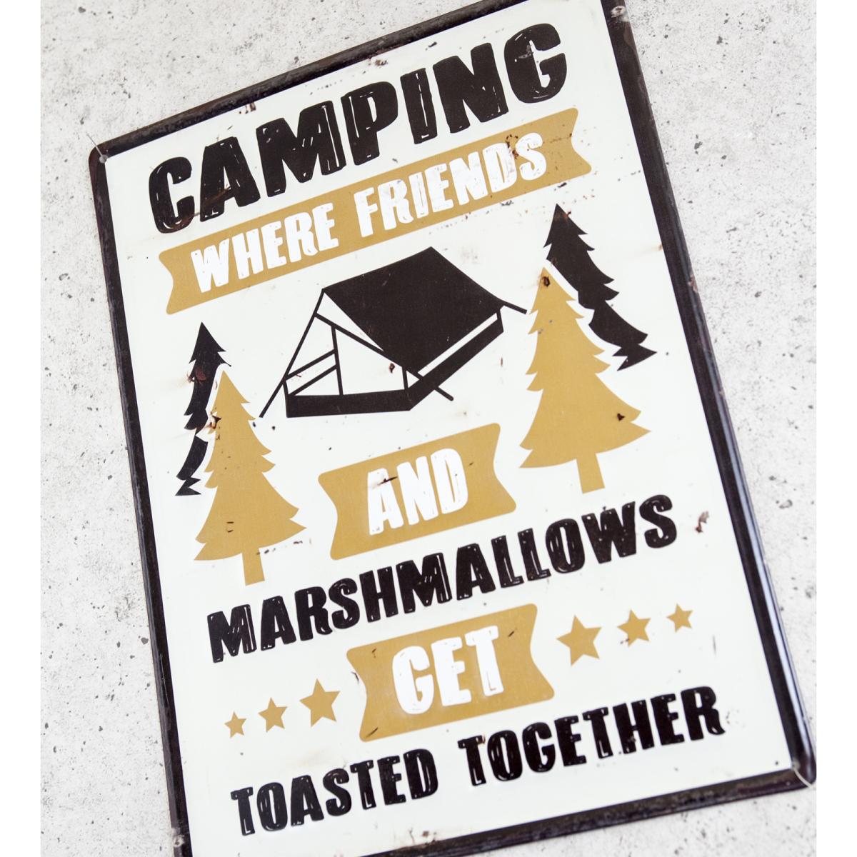 アンティークエンボスプレート ［CAMPING MARSHMALLOWS］