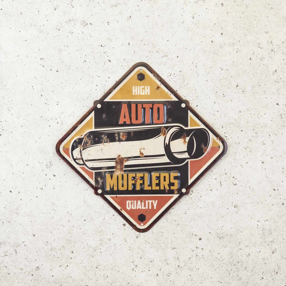 アンティークエンボスプレート "AUTO MUFFLERS"