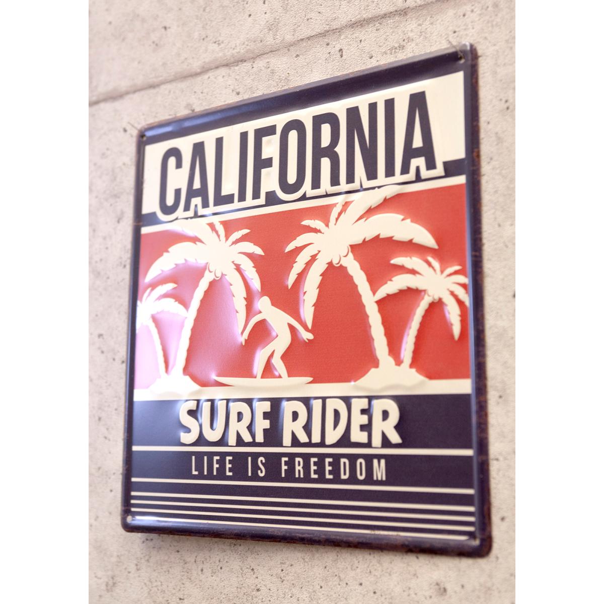 アンティークエンボスプレート ［CALIFORNIA Surf Rider］