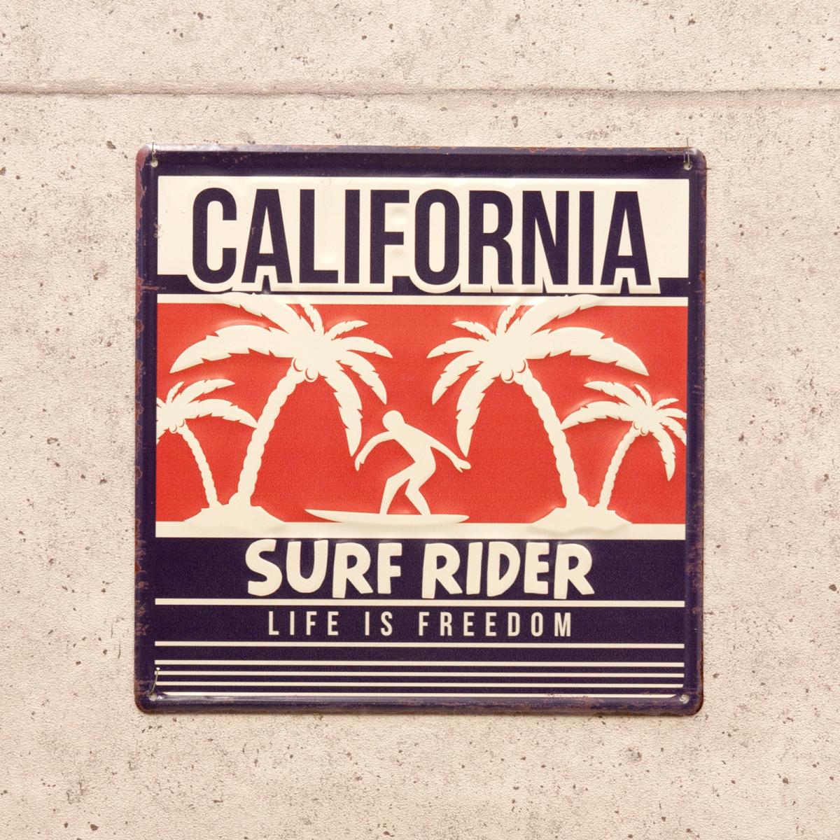 アンティークエンボスプレート ［CALIFORNIA Surf Rider］