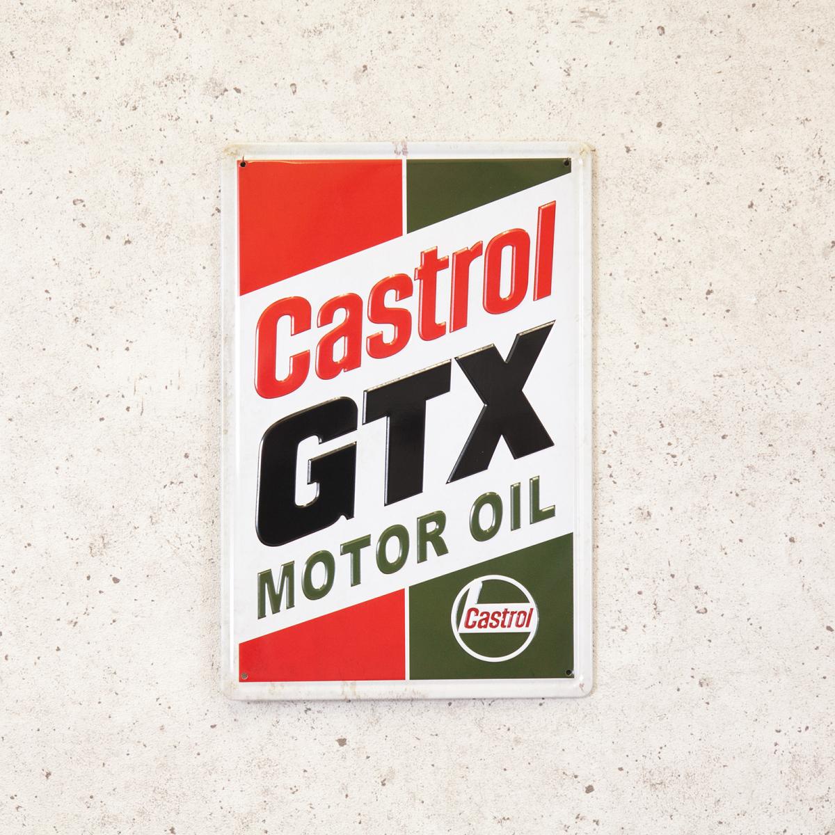 アンティークメタルエンボスプレート　S [Castrol GTX]