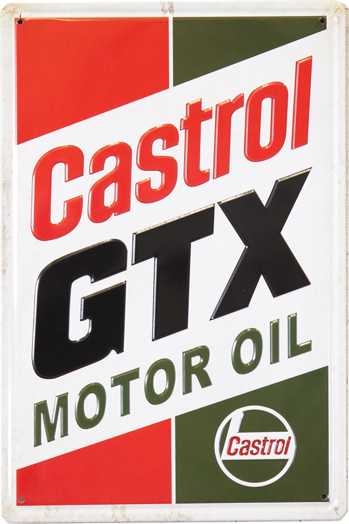 アンティークメタルエンボスプレート　S [Castrol GTX]