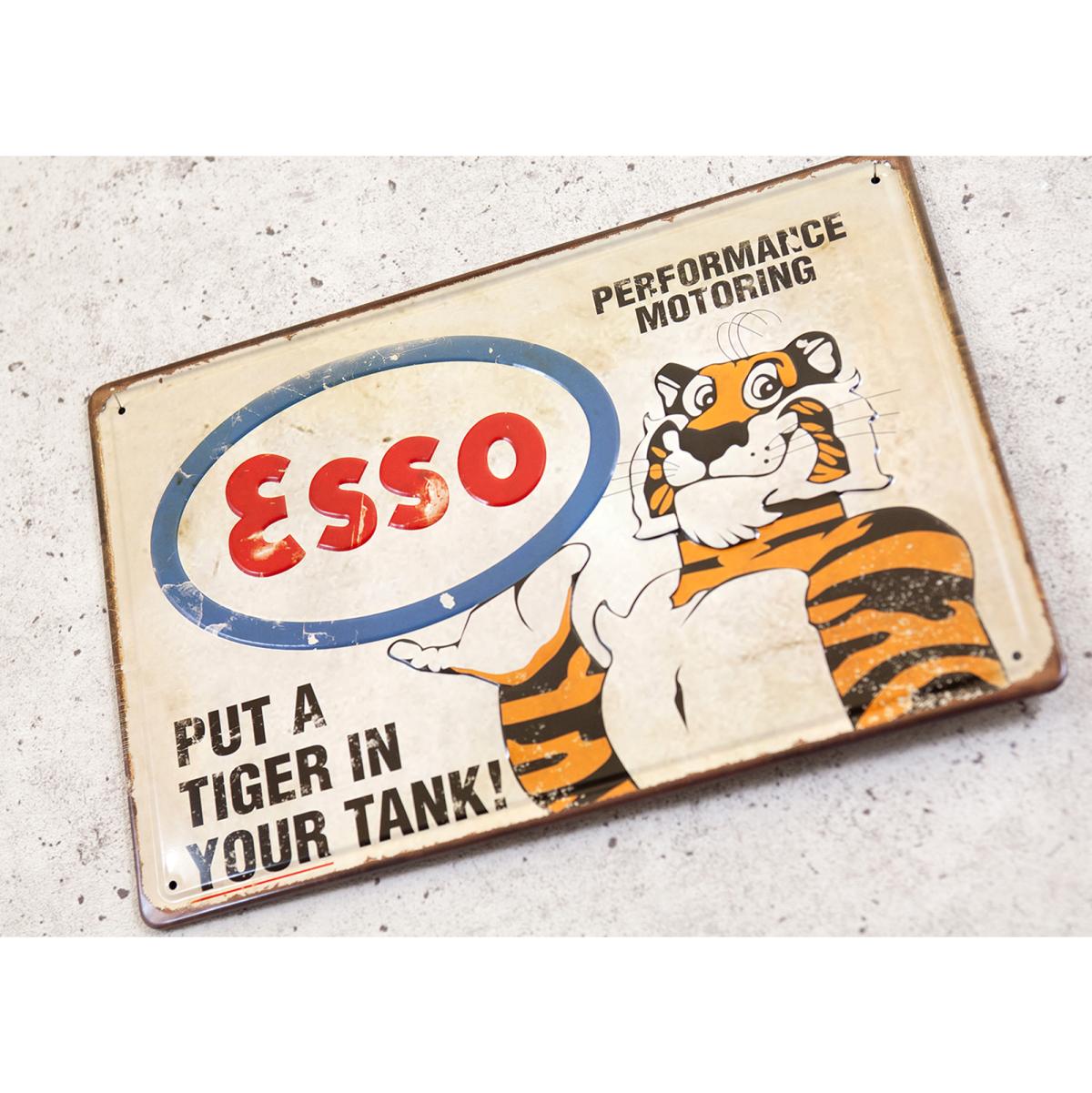 アンティークメタルエンボスプレート　S Esso