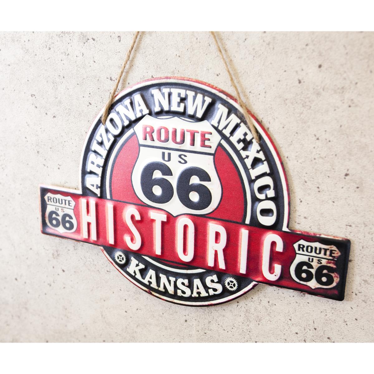 アンティークメタルプレート ［HISTORIC ROUTE US 66］