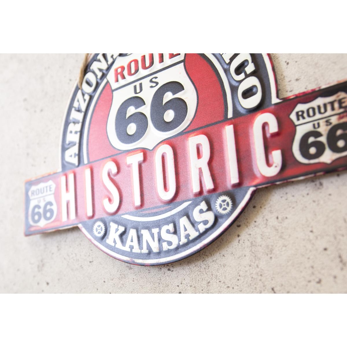 アンティークメタルプレート ［HISTORIC ROUTE US 66］