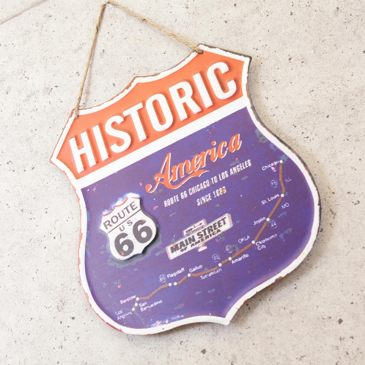 アンティークメタルプレート ［HISTORIC ROUTE66］