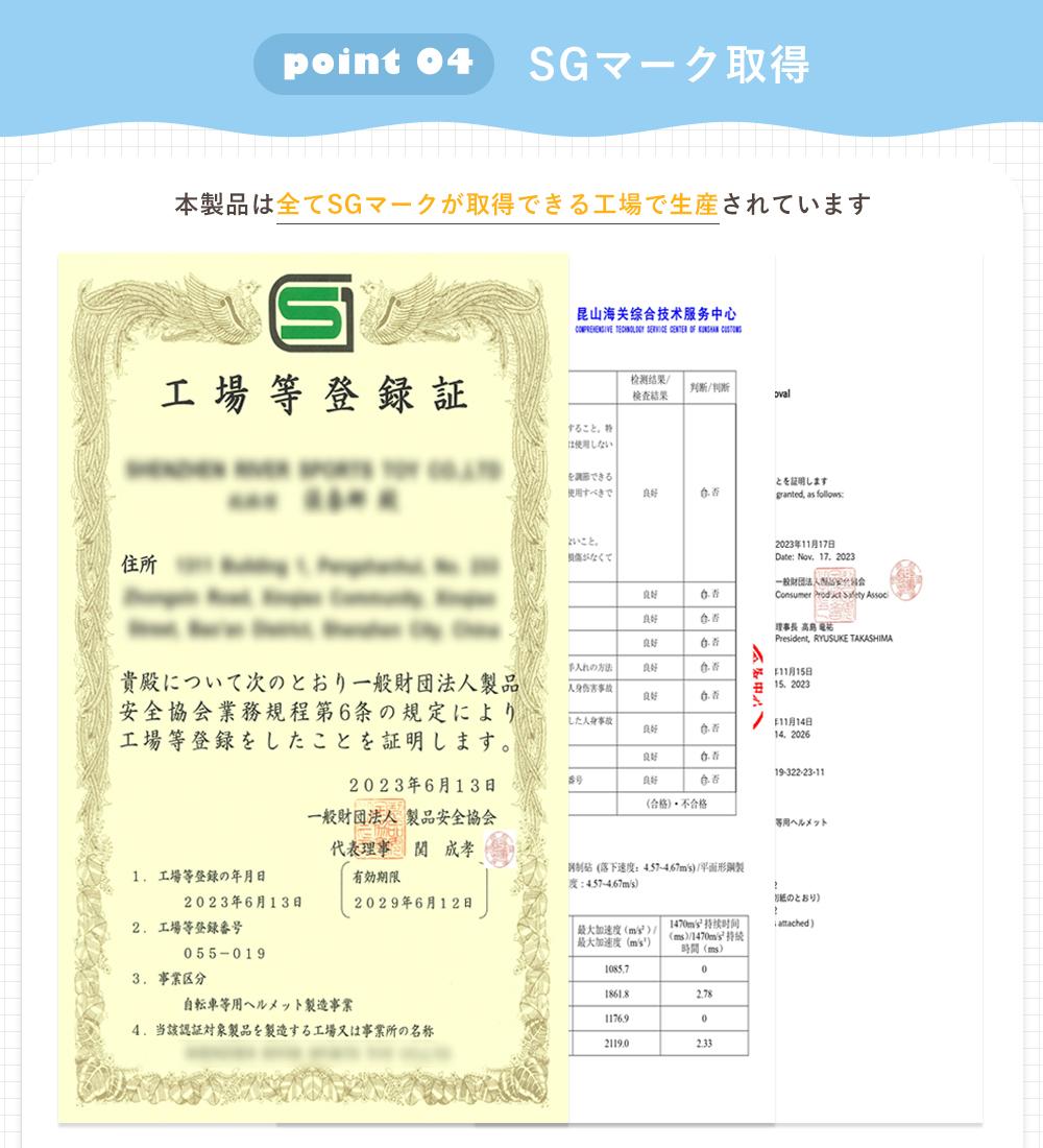 SG　子供用ヘルメット