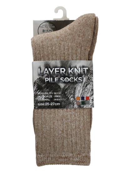 レイヤーニットパイルソックス 2527cm