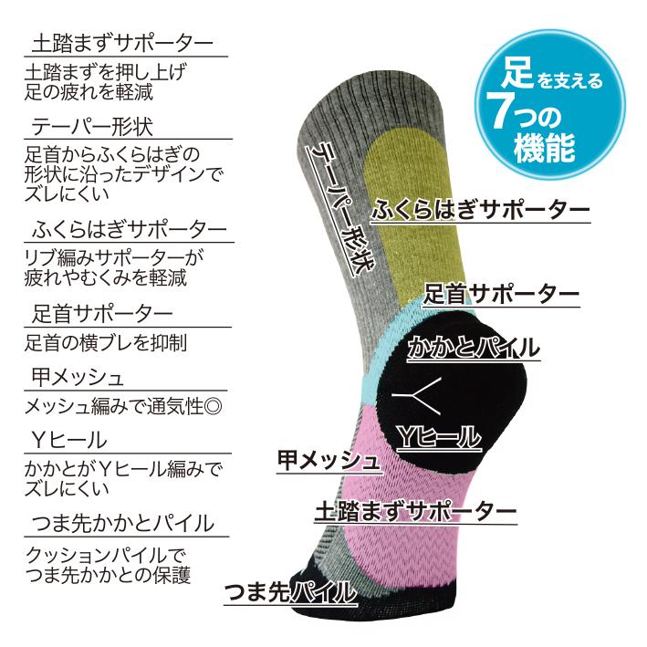 土踏まずサポートソックス クルー丈 足袋